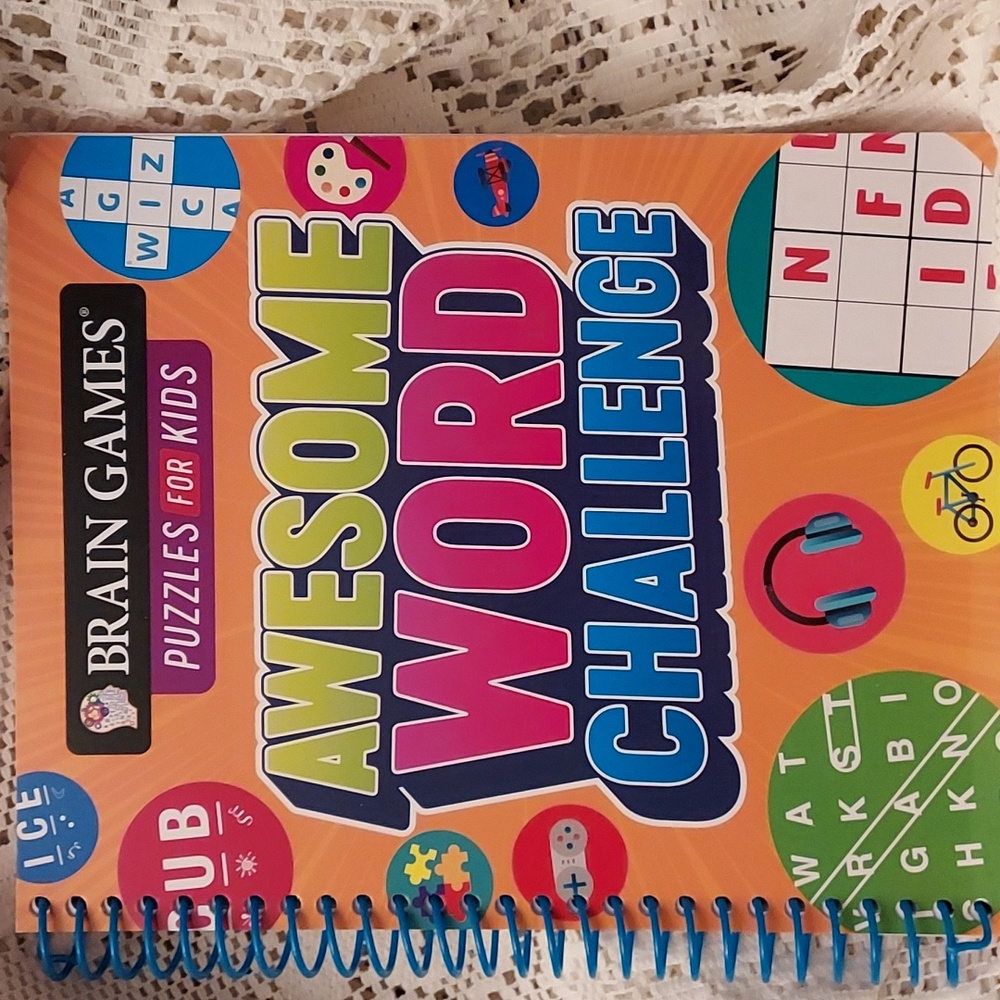 NWT AWESOME WORD CHALLENGE Brain Games for Kids,160pg, some games give answers